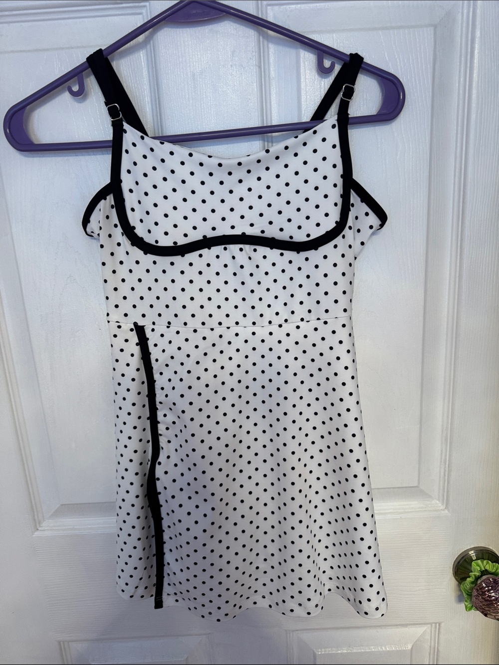 SHEIN White-and-Black Polka Dot Kids Sundress